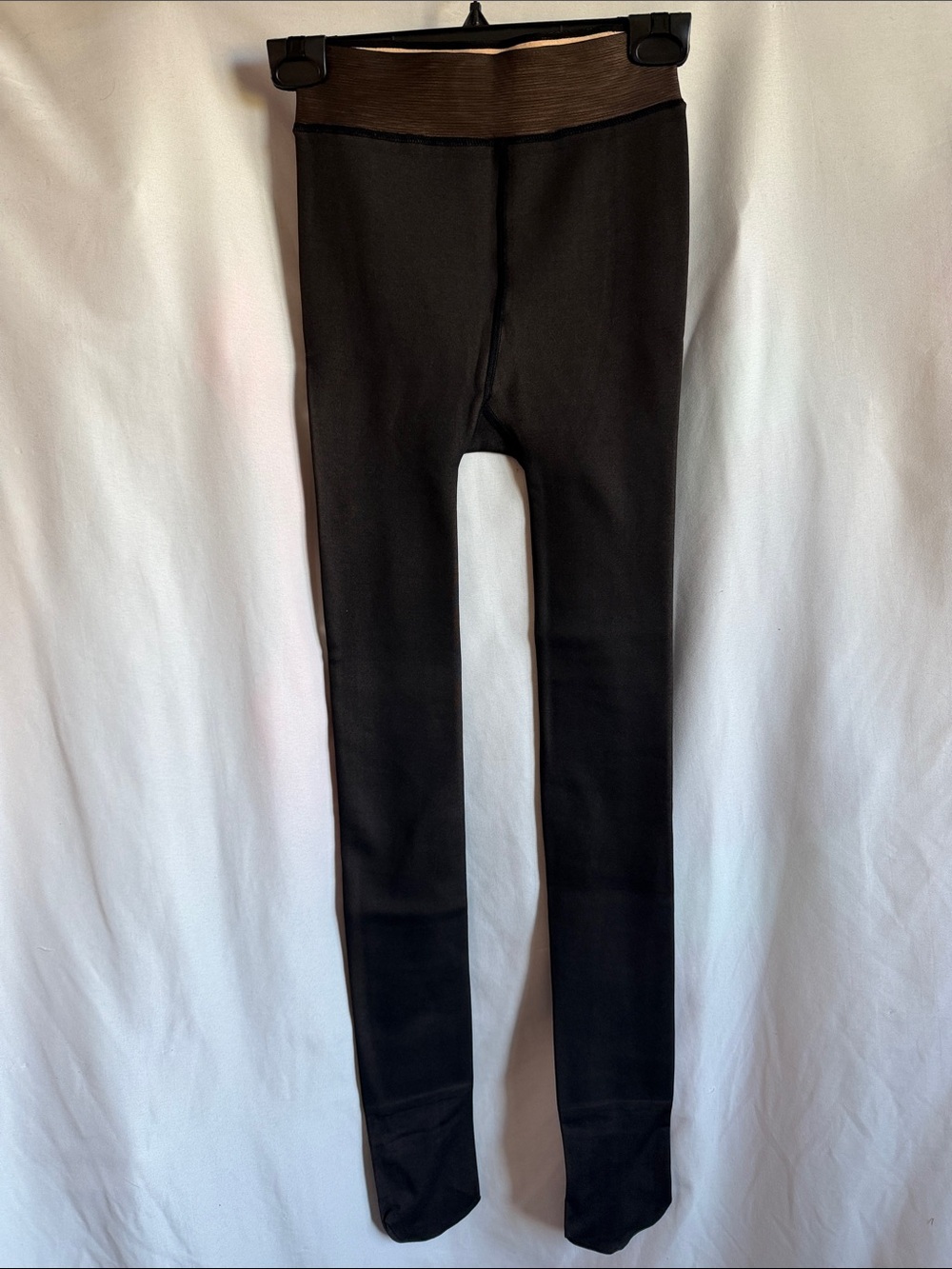 Black Kids Footed Lined Leggings